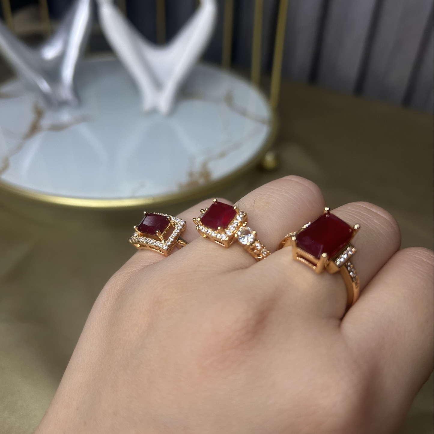 Ruby Royalty Ring Trio (3 in 1 Bundle)