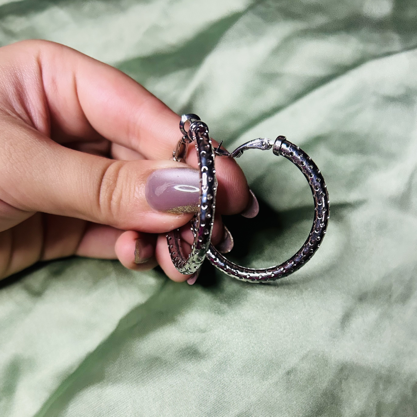 Celestial Textured Hoop Earrings