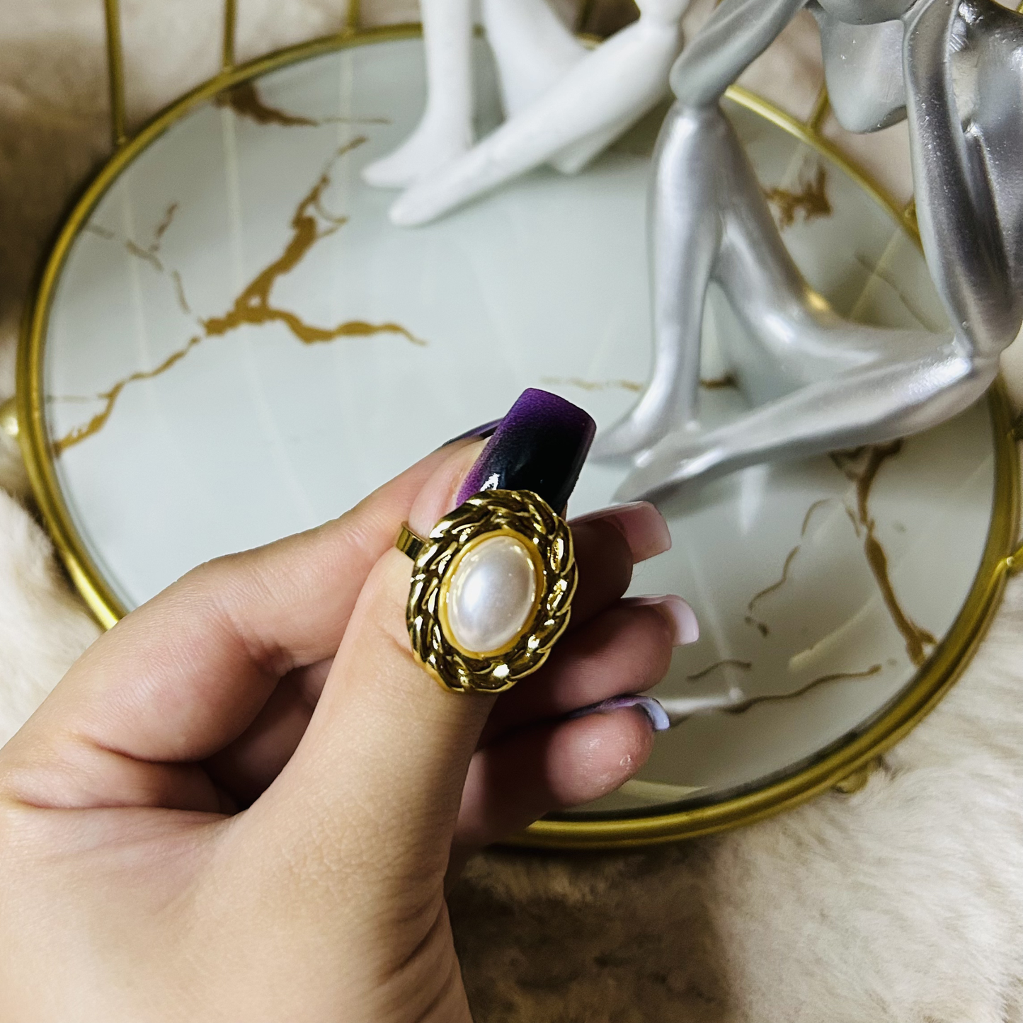 Vintage Pearl Cocktail Ring