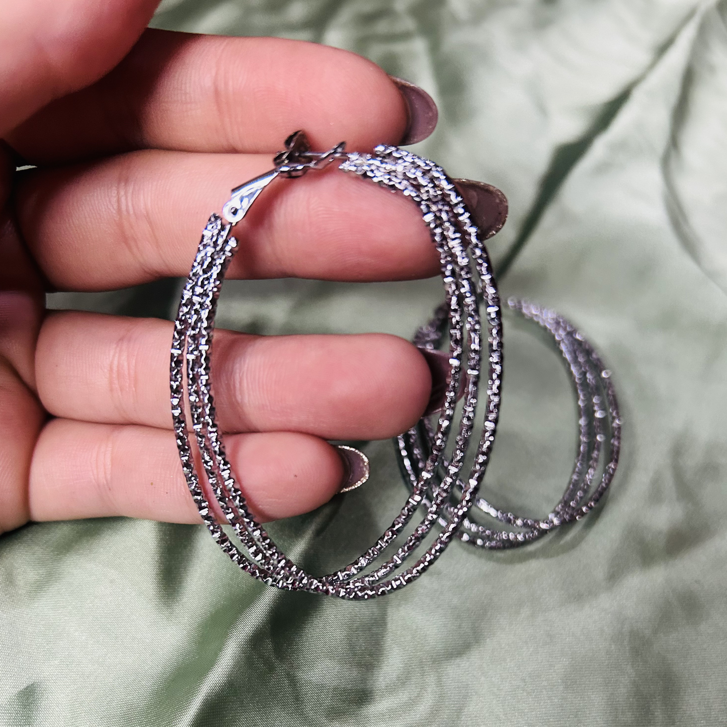 Stellar Triple-Layer Textured Hoops