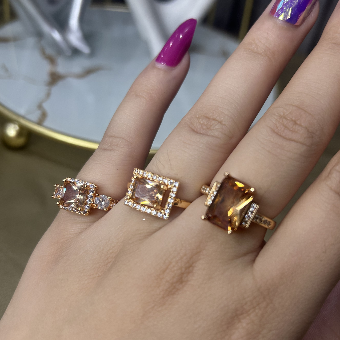 The Amber Aura Rings (3 in 1 Bundle)