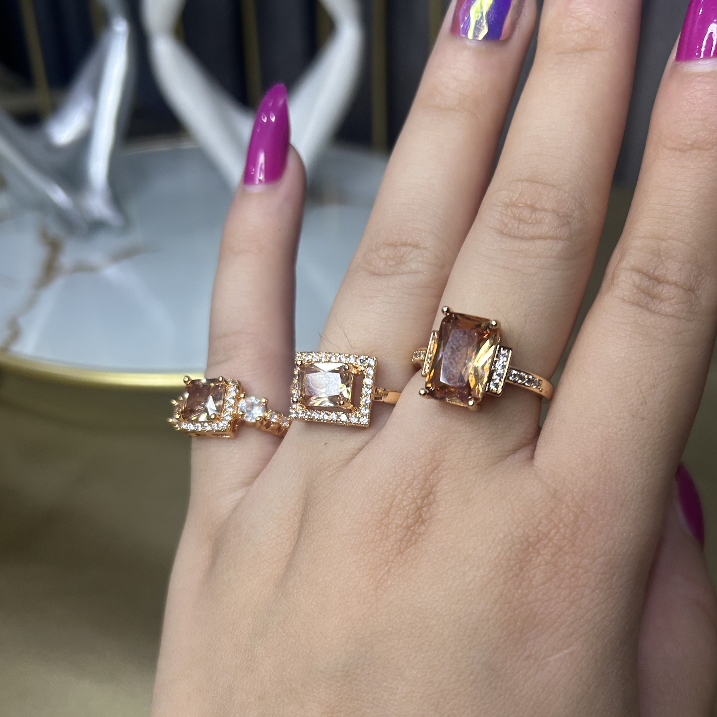 The Amber Aura Rings (3 in 1 Bundle)