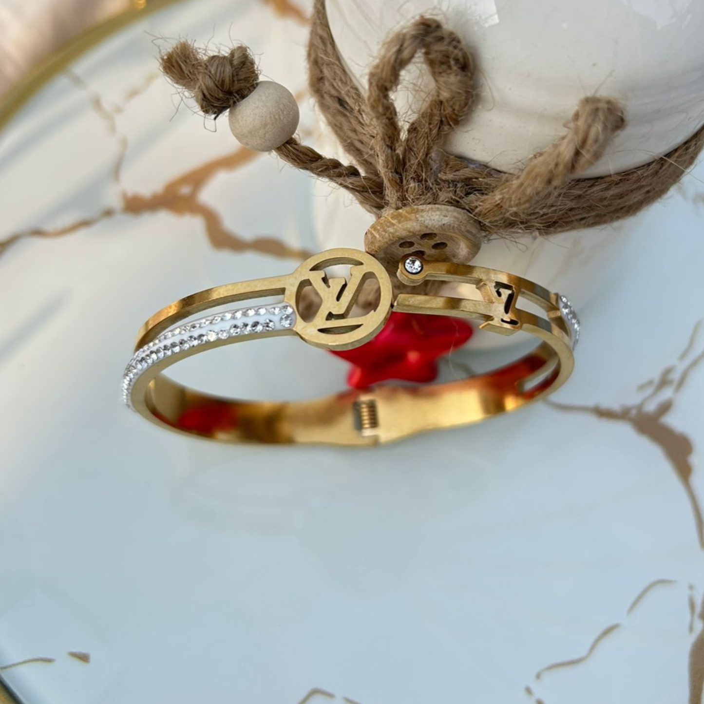 Monogram Crystal Glaze Bracelet (Standard Size)