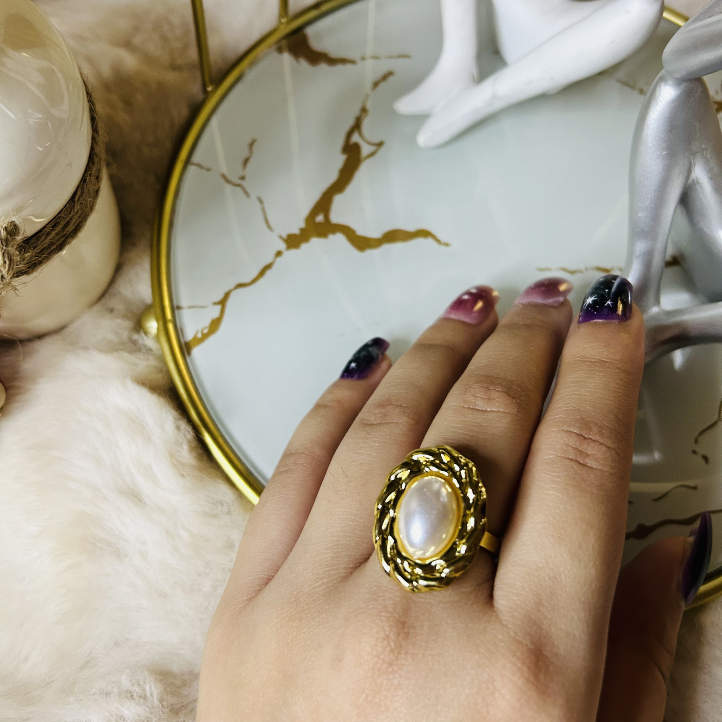 Vintage Pearl Cocktail Ring