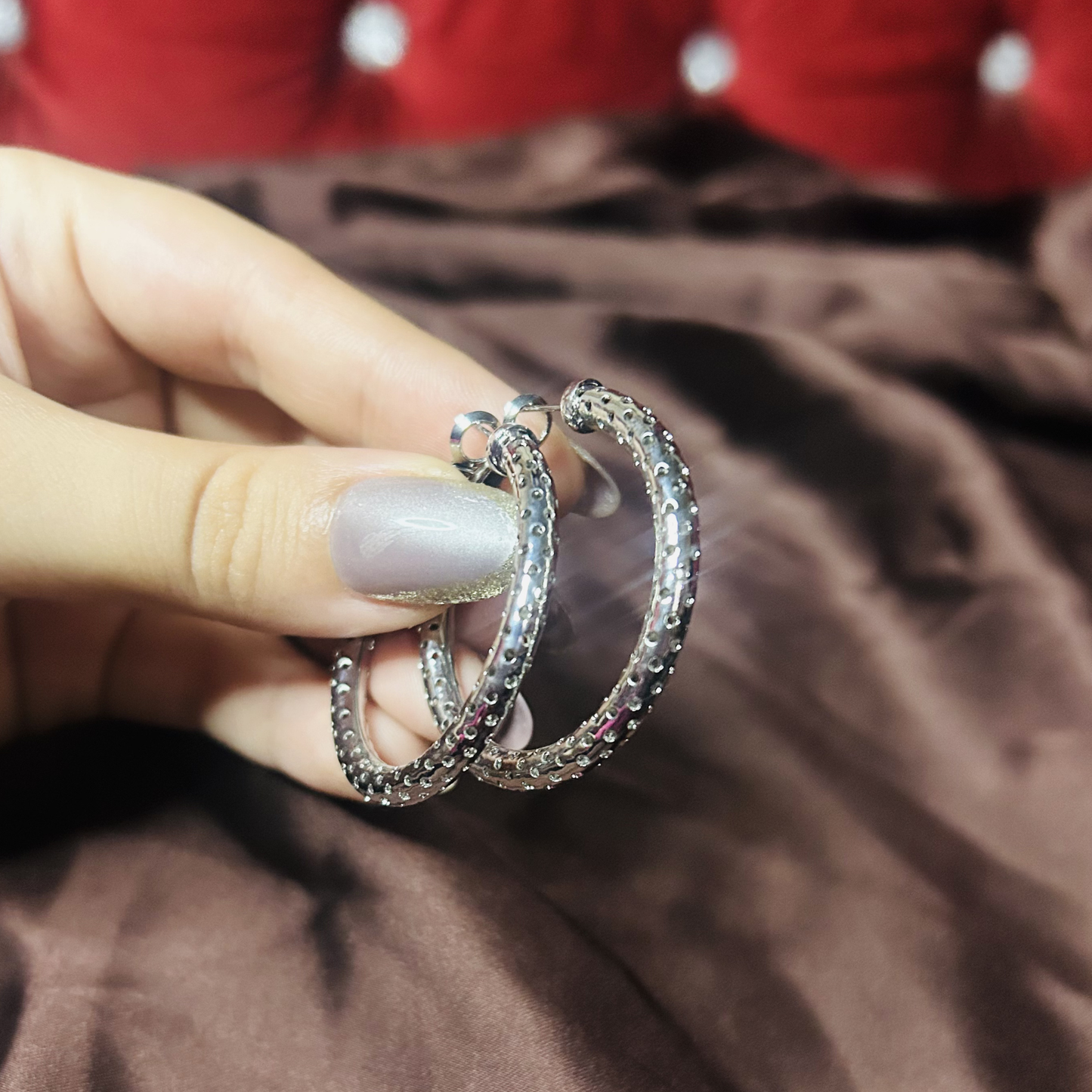 Celestial Textured Hoop Earrings
