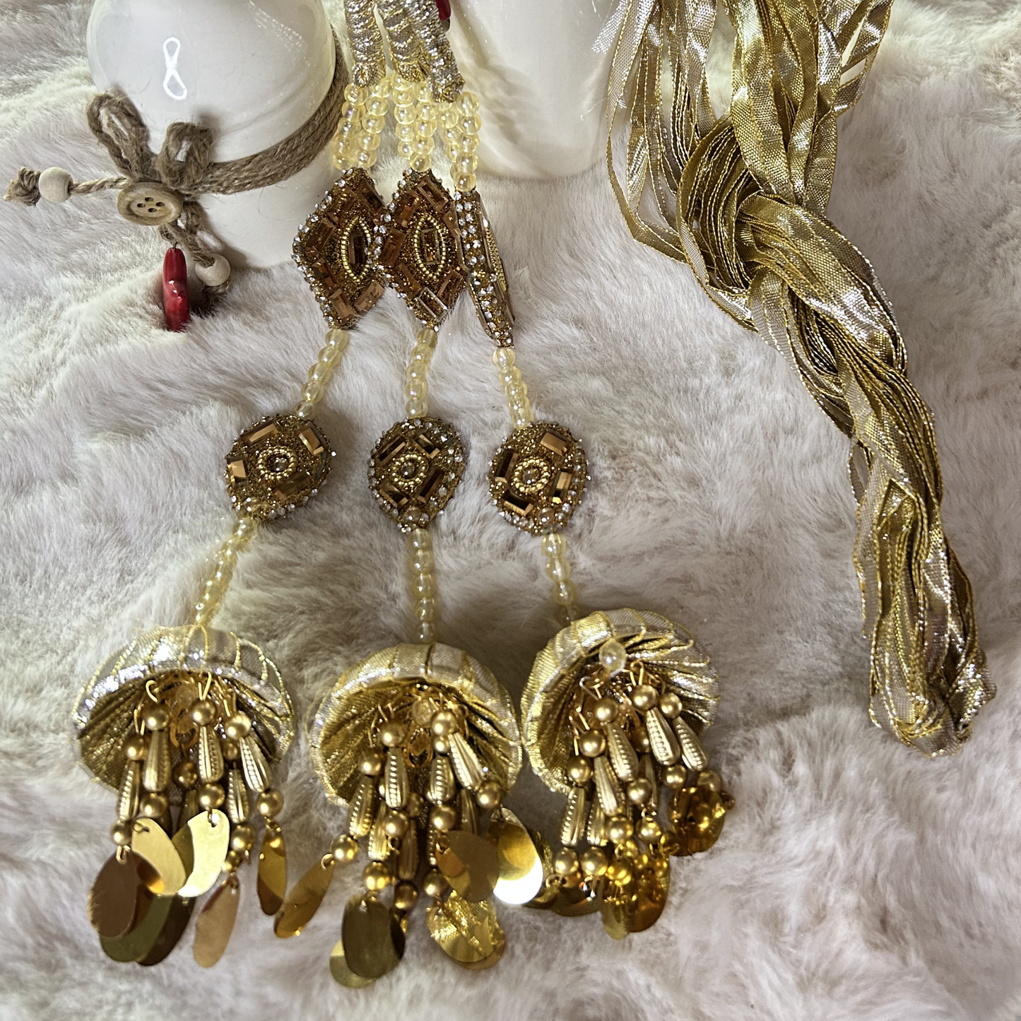 Shahi Antique Gold Jhumka Paranda