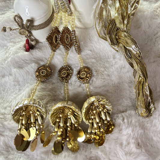 Shahi Antique Gold Jhumka Paranda