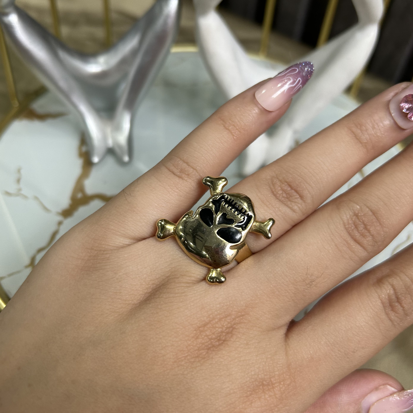 Badmaash Skull Statement Ring