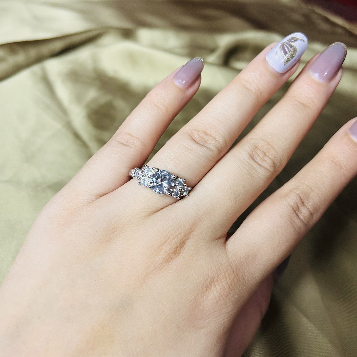 "Noor-e-Kamil" Triple-Stone Ring