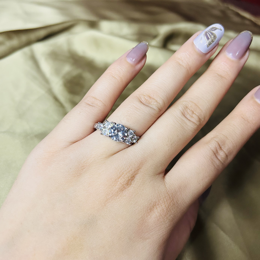 "Noor-e-Kamil" Triple-Stone Ring