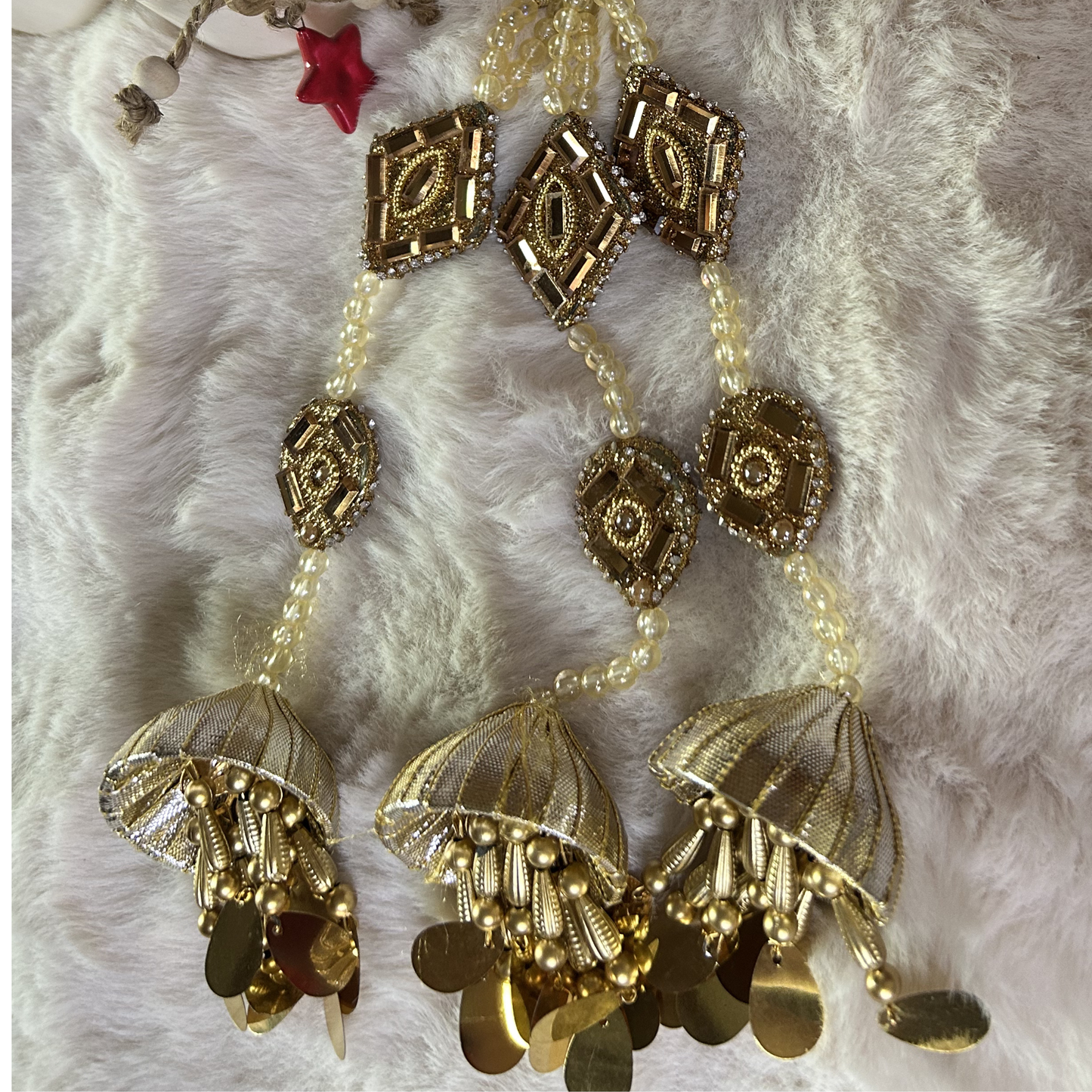 Shahi Antique Gold Jhumka Paranda