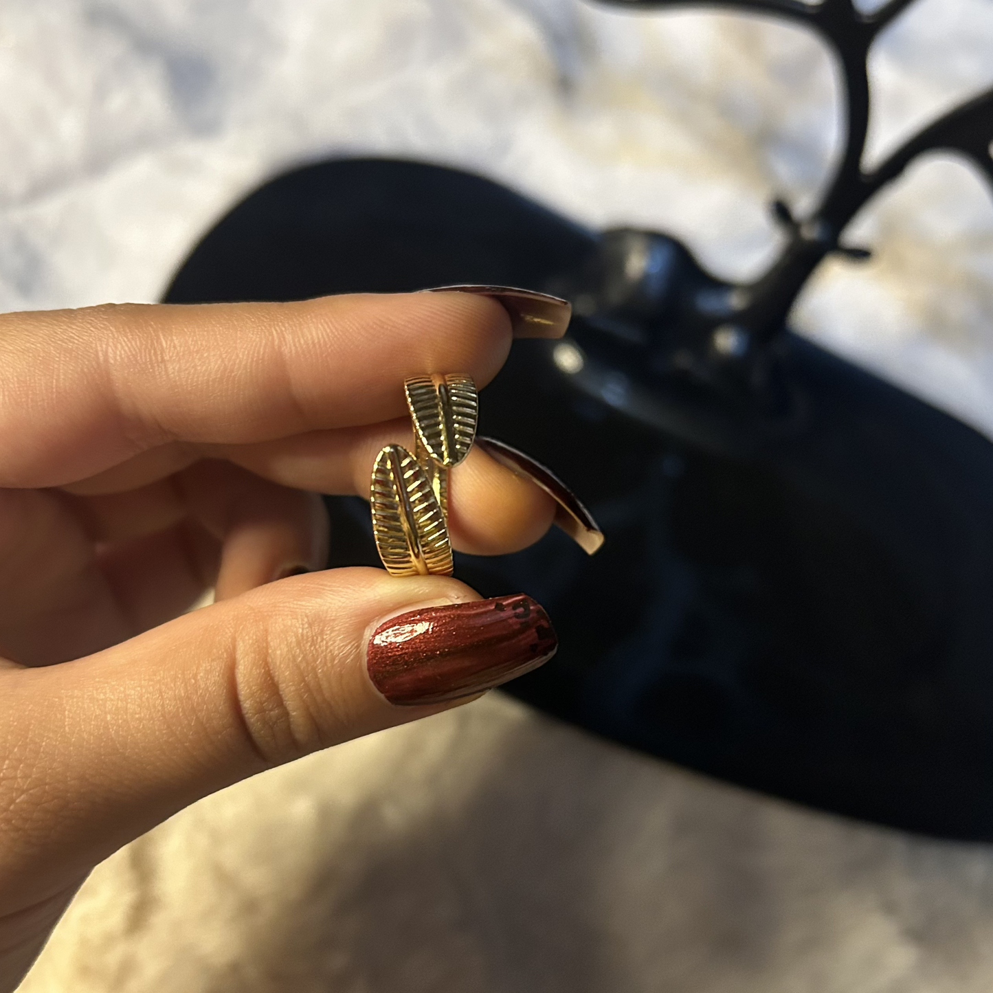 Autumn Whisper Leaf Ring