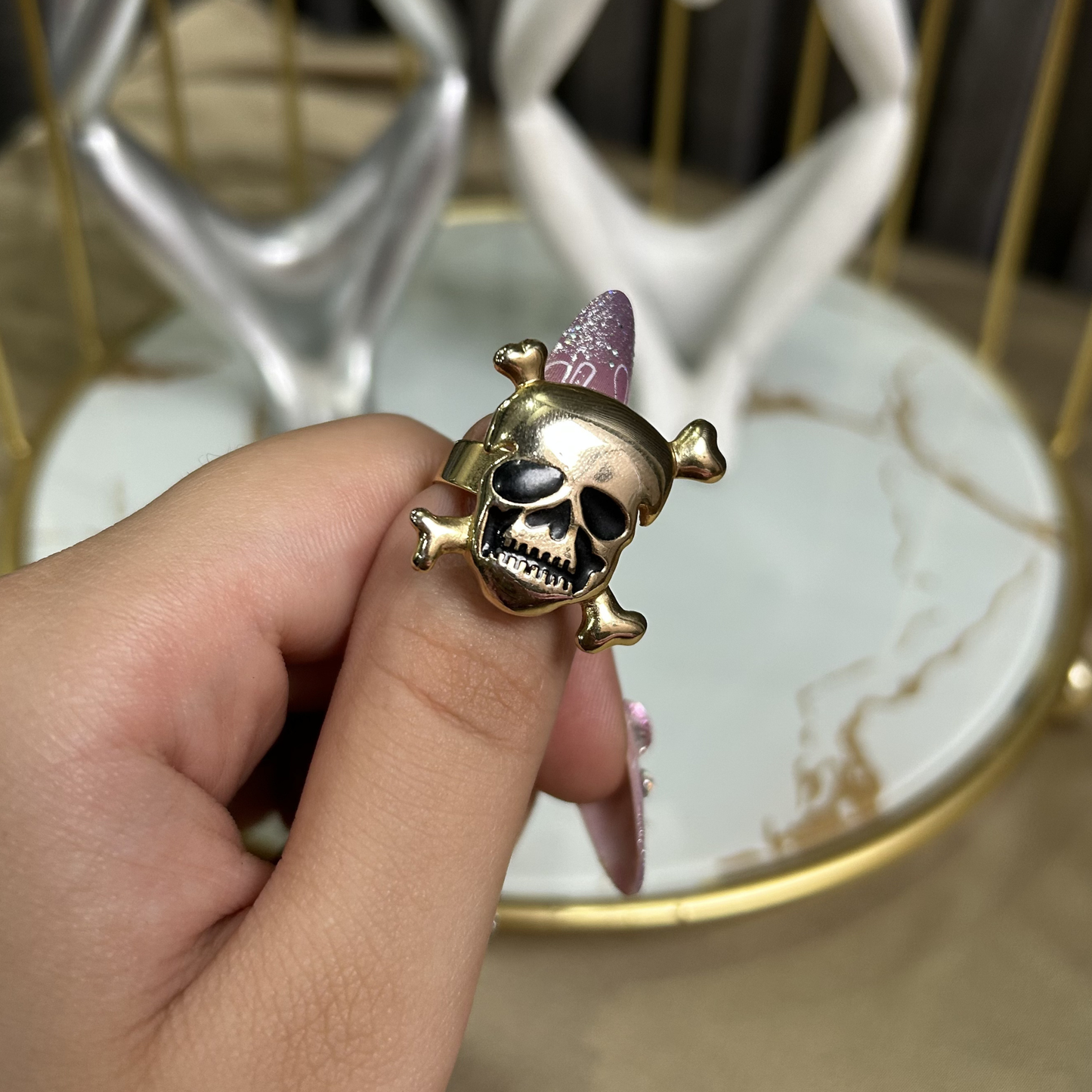 Badmaash Skull Statement Ring