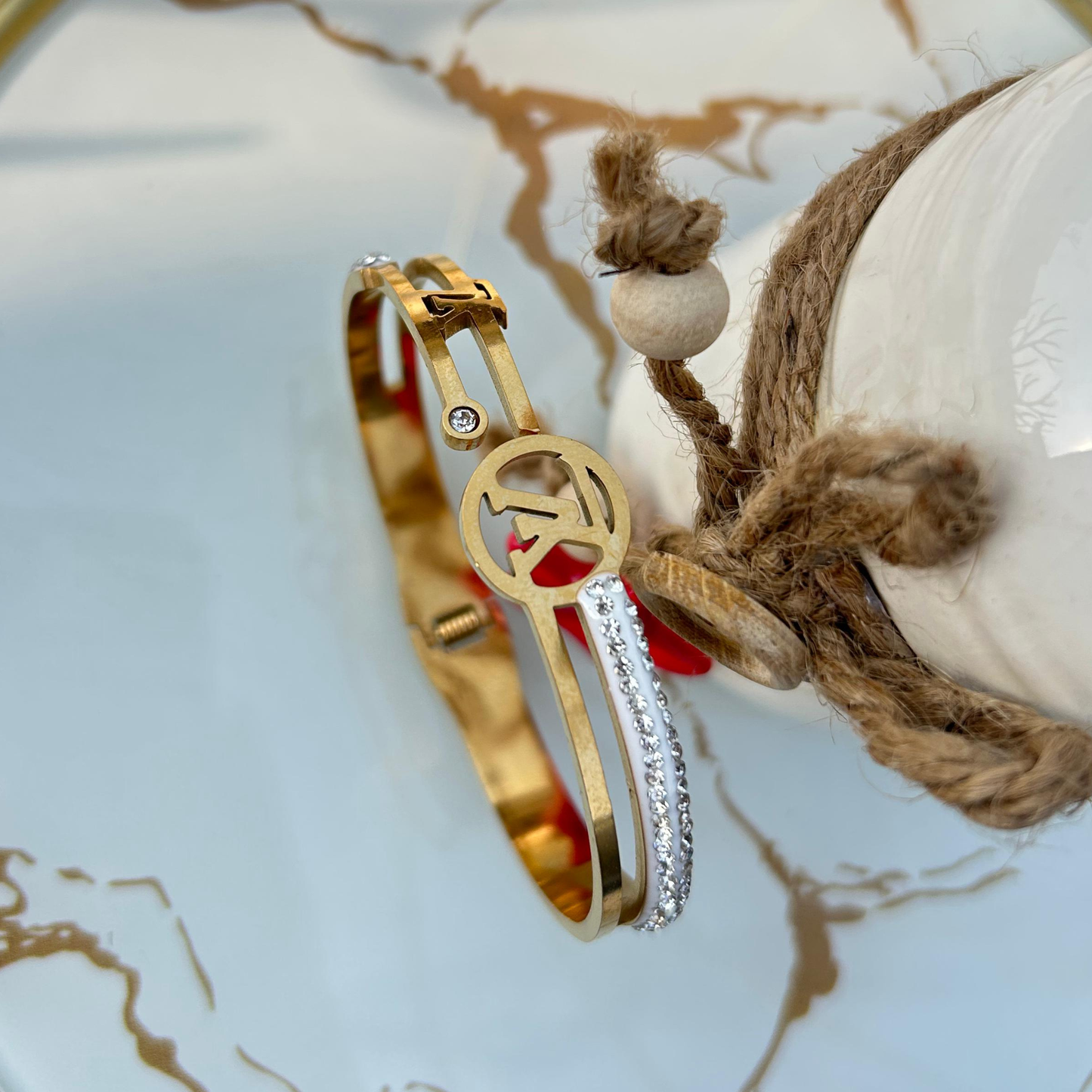 Monogram Crystal Glaze Bracelet (Standard Size)