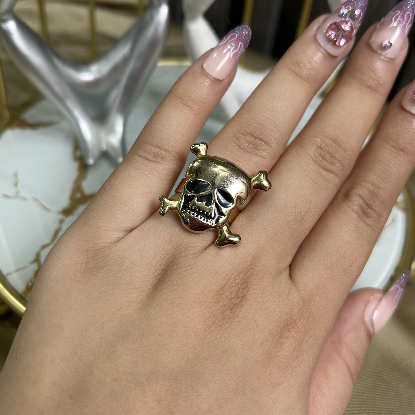 Badmaash Skull Statement Ring