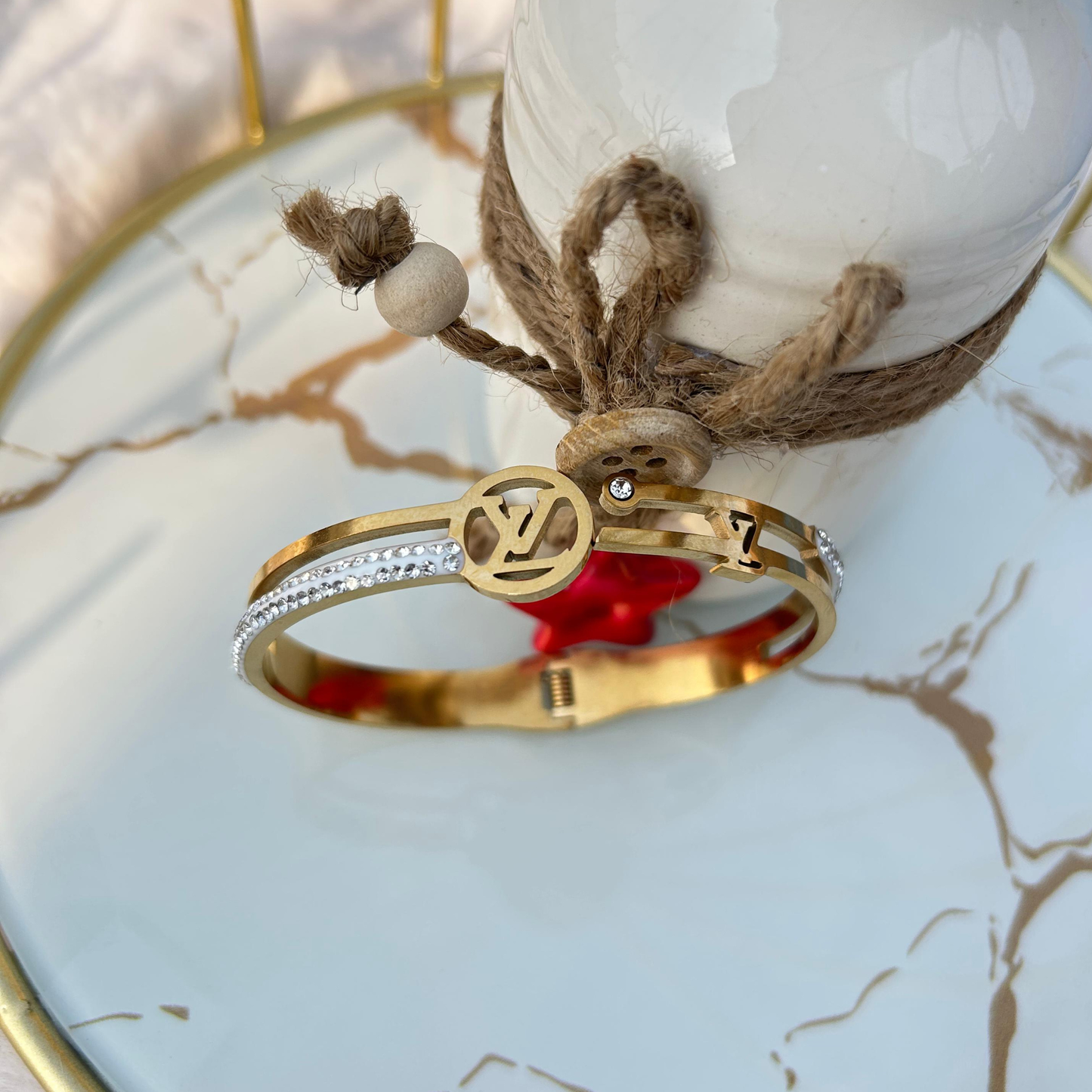 Monogram Crystal Glaze Bracelet (Standard Size)