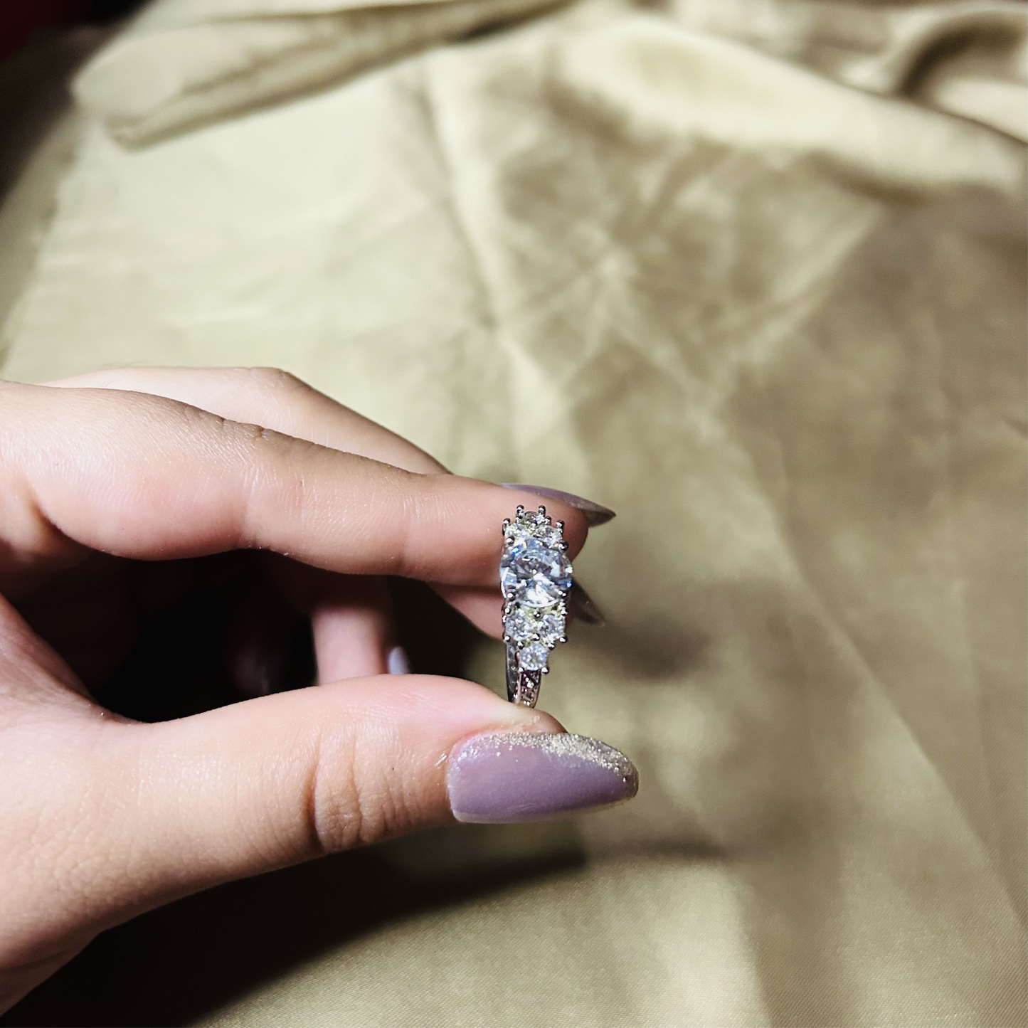 "Noor-e-Kamil" Triple-Stone Ring