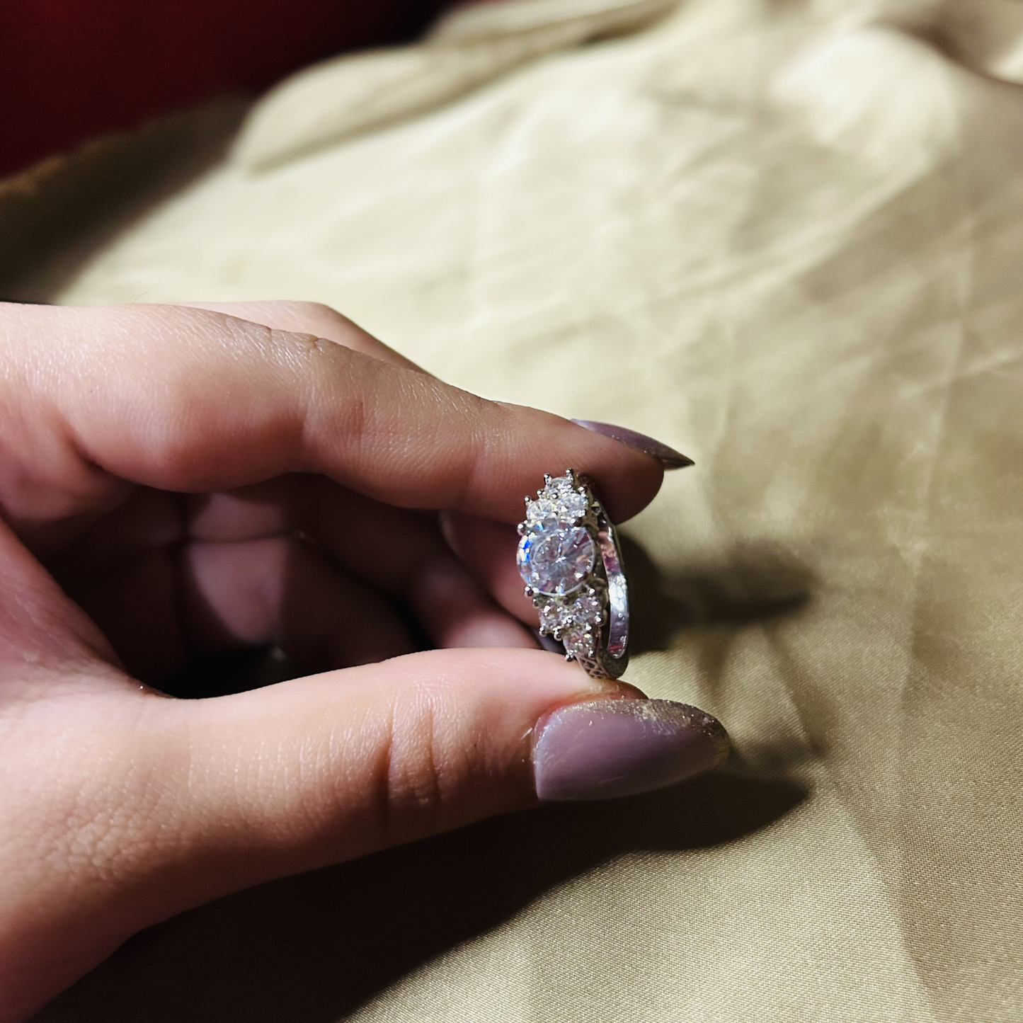 "Noor-e-Kamil" Triple-Stone Ring