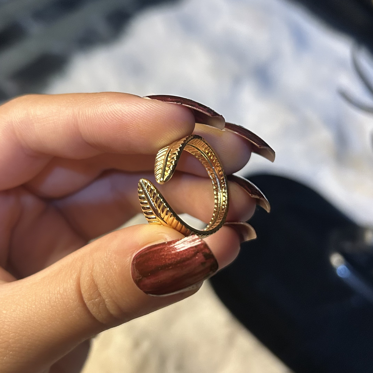 Autumn Whisper Leaf Ring