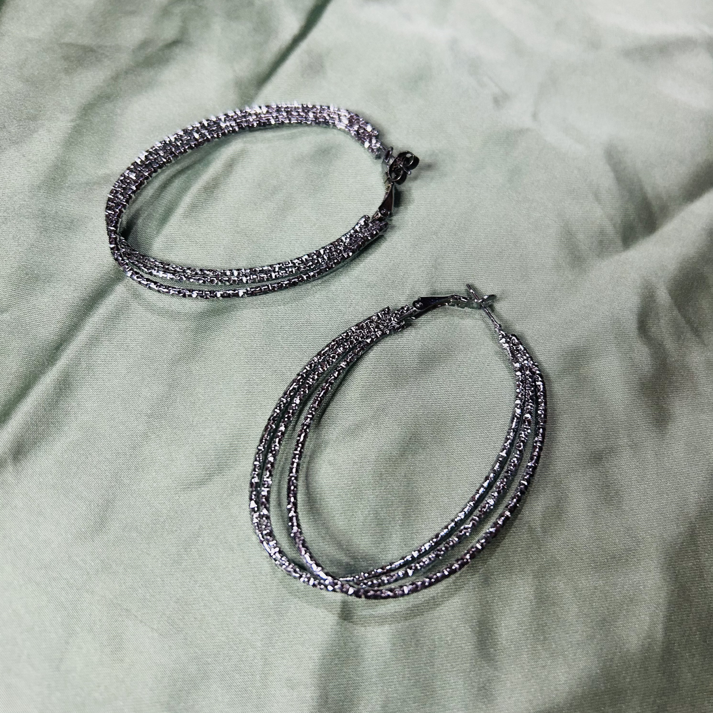 Stellar Triple-Layer Textured Hoops