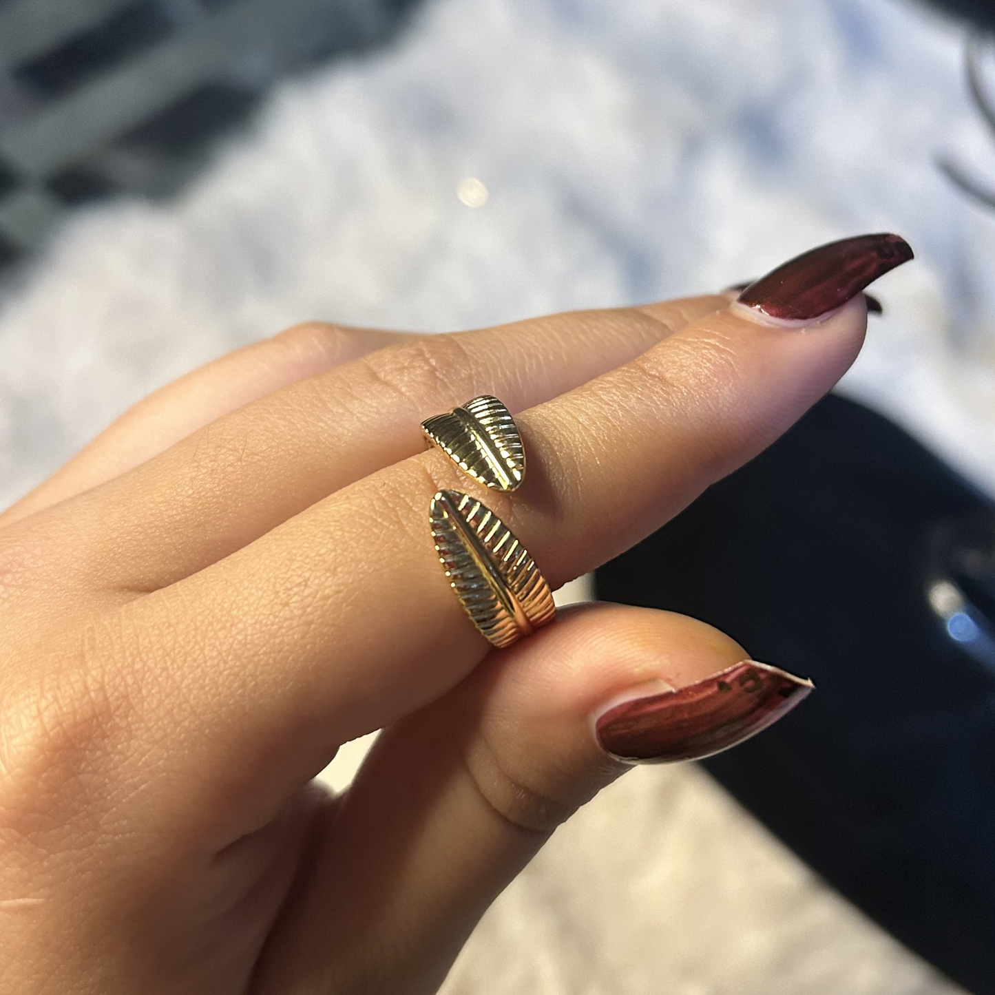 Autumn Whisper Leaf Ring