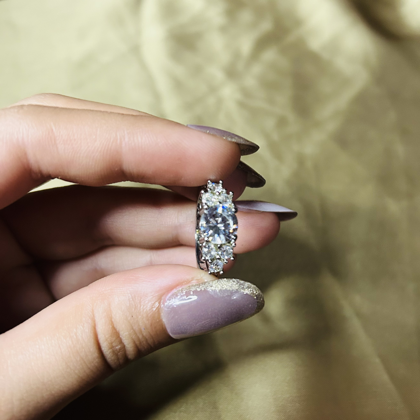 "Noor-e-Kamil" Triple-Stone Ring