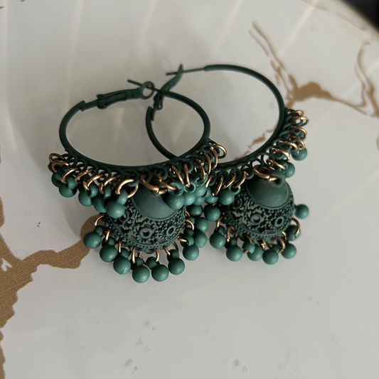 Matcha Latte Jhumka Hoops